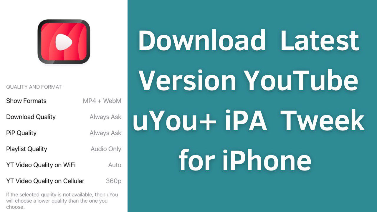 Download YouTube uYou+ IPA Tweek Latest Version