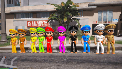GTA 5 Mods Colourful Little Singham 10 Ped Combo Pack