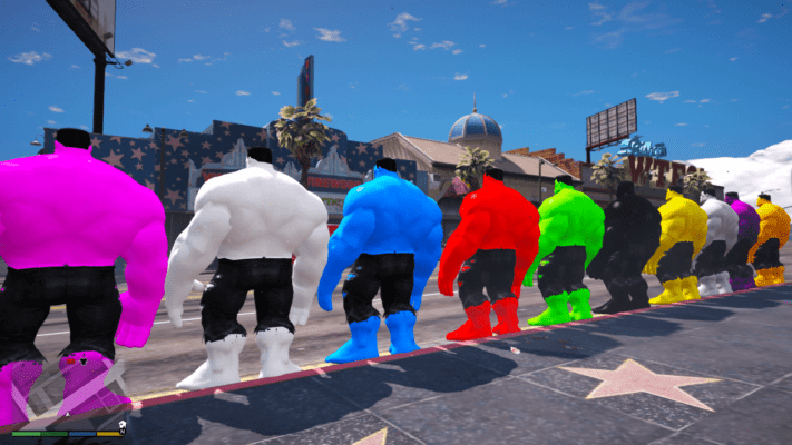 Download GTA 5 Mods Colourful Hulk 10 PED Combo Pack