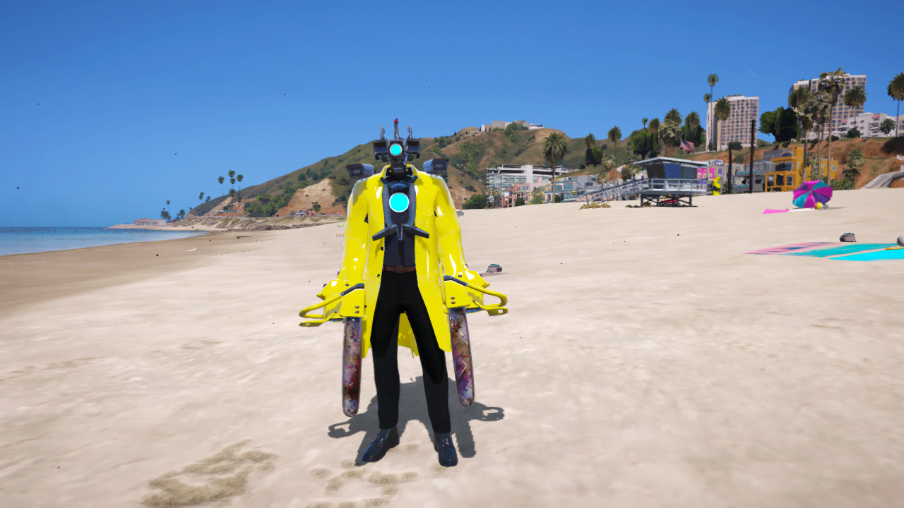 GTA 5 Mods Golden Chainsaw Cameraman Addon Ped