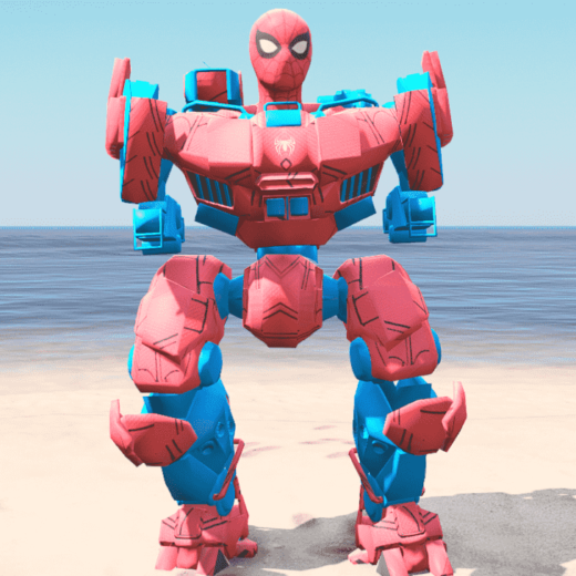 GTA 5 Mods Spiderman Robot Addon Ped (Lv2)