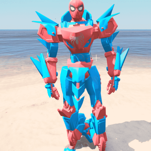 GTA 5 Mods Spiderman Robot Addon Ped (Lv5)