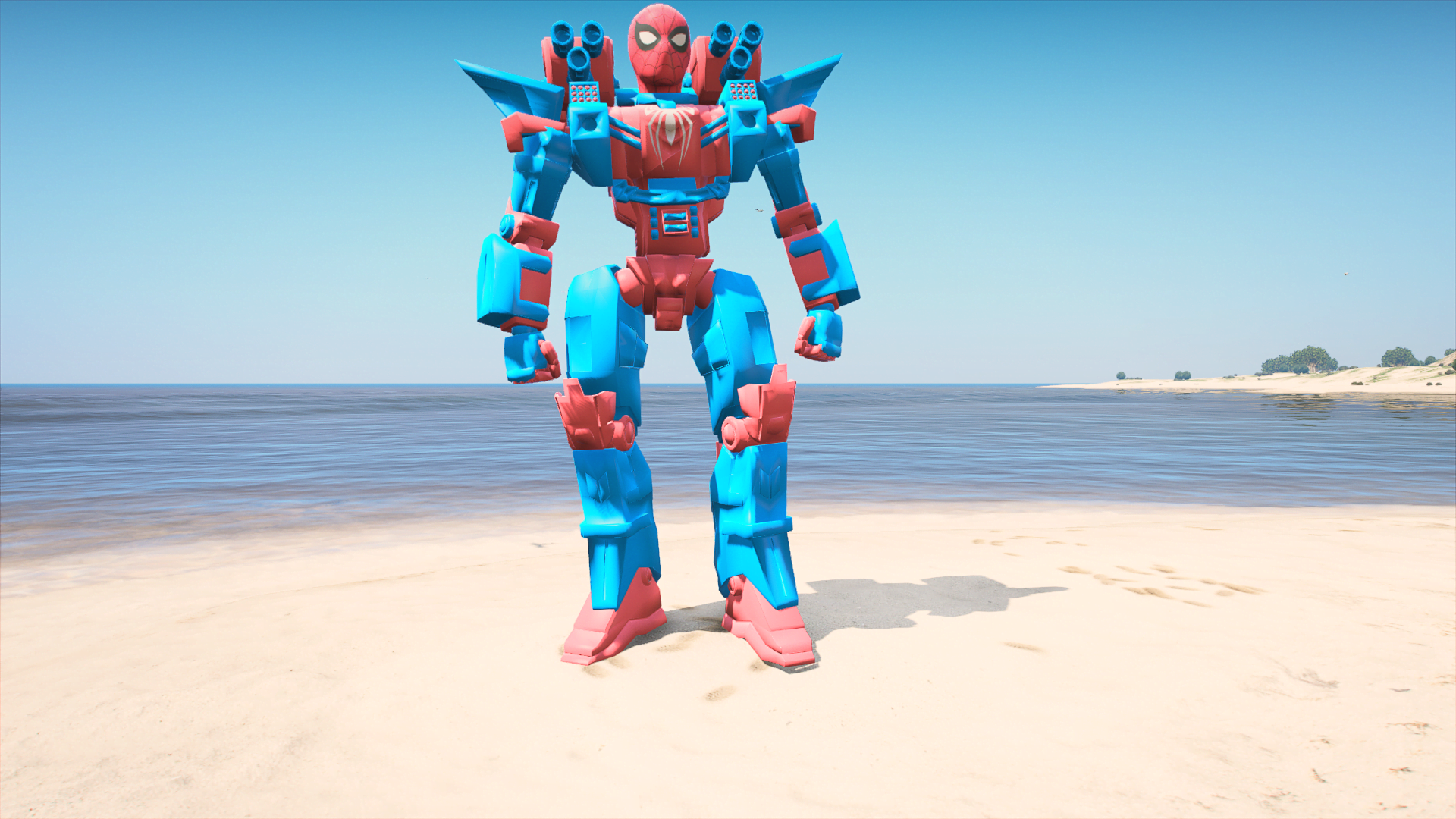 GTA 5 Mods Spiderman Robot Addon Ped (Lv6)
