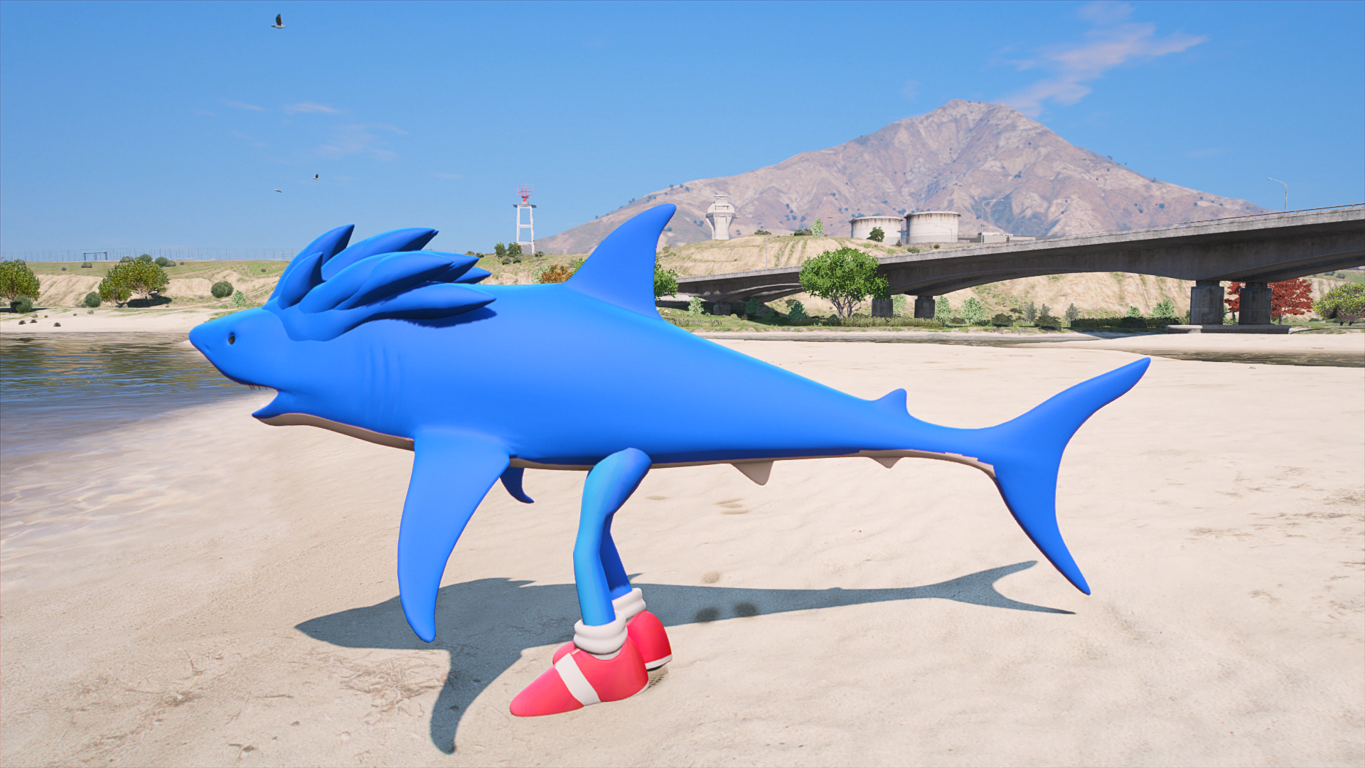 GTA 5 Mods Shark Sonic Addon Ped (V6)