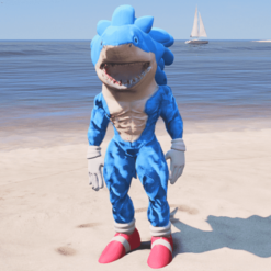 GTA 5 Mods Shark Sonic Addon Ped (V5)