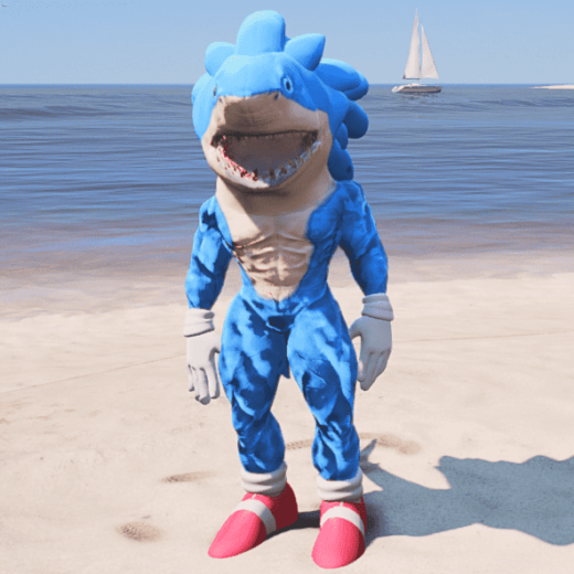 GTA 5 Mods Shark Sonic Addon Ped (V5)