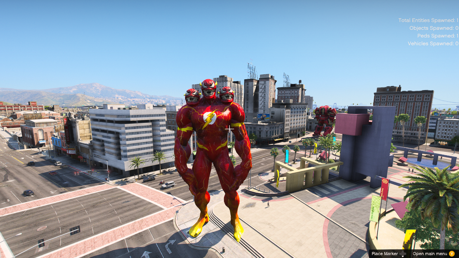 GTA 5 Mods Giant 3 Head Venom Flash Addon Ped