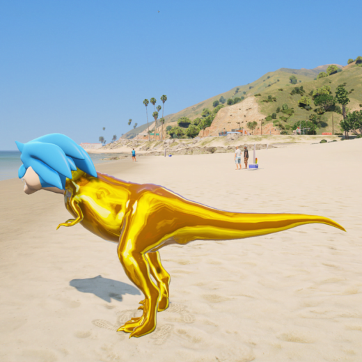 GTA 5 Mods Gold Dinosaur Sonic Addon Ped