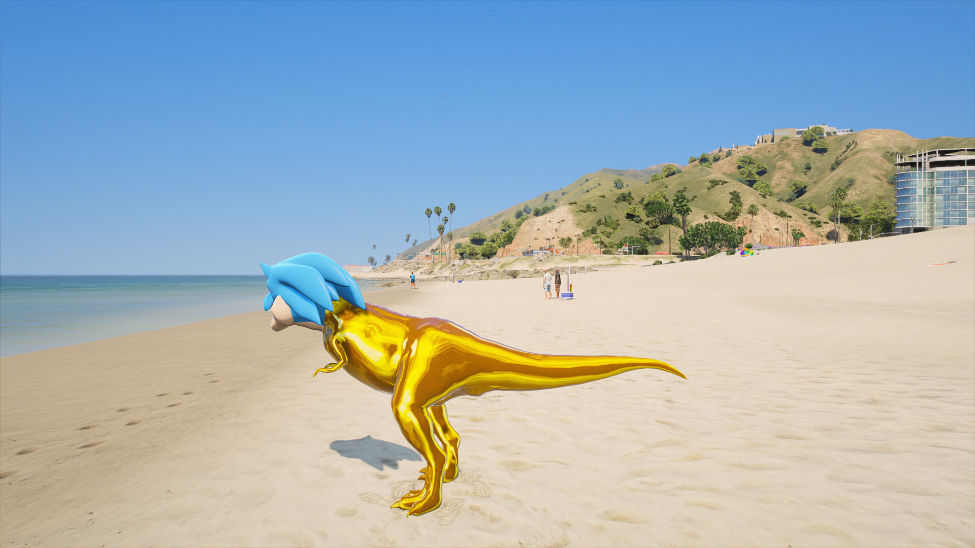 GTA 5 Mods Gold Dinosaur Sonic Addon Ped
