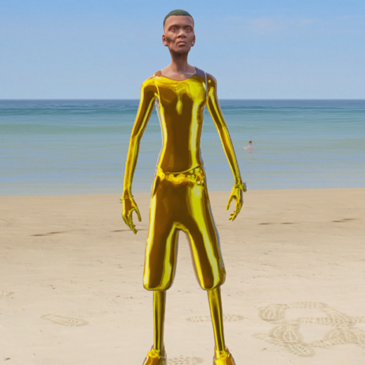 GTA 5 Mods Gold Skinny Franklin Addon Ped