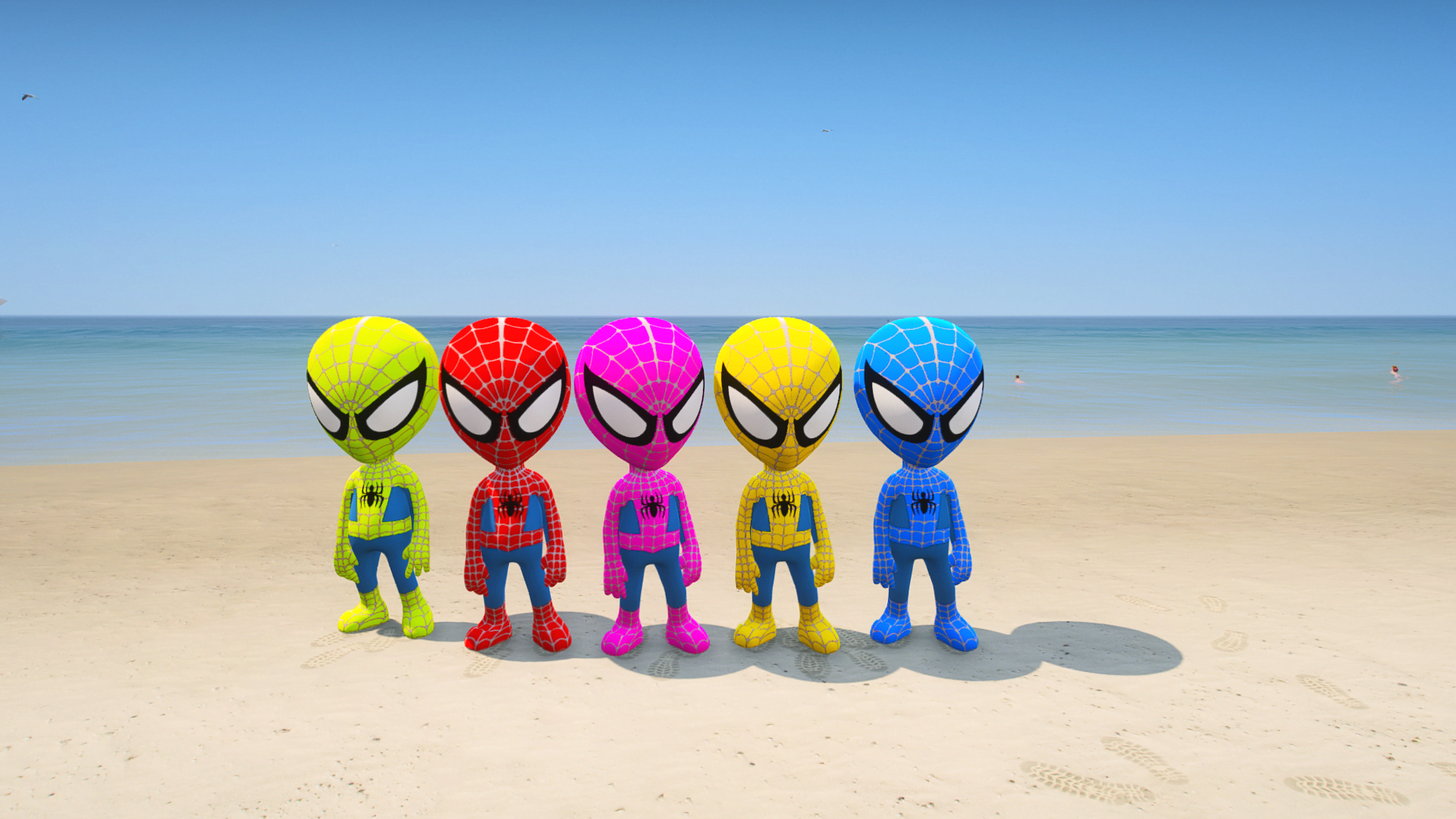 GTA 5 Mods Colourful Baby Spiderman Addon Ped