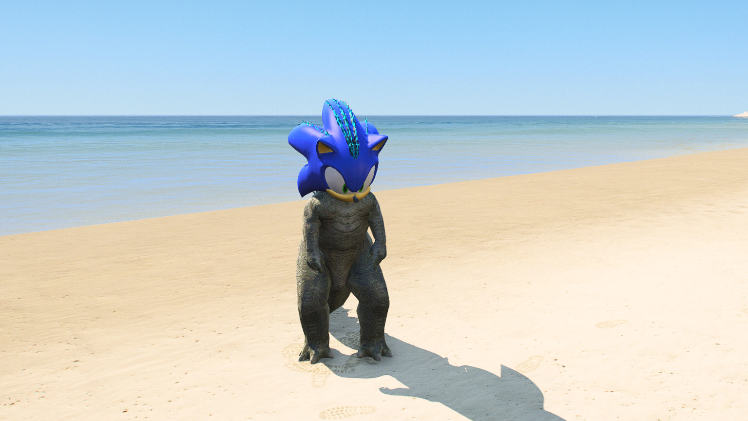 GTA 5 Mods Godzilla Sonic Addon Ped