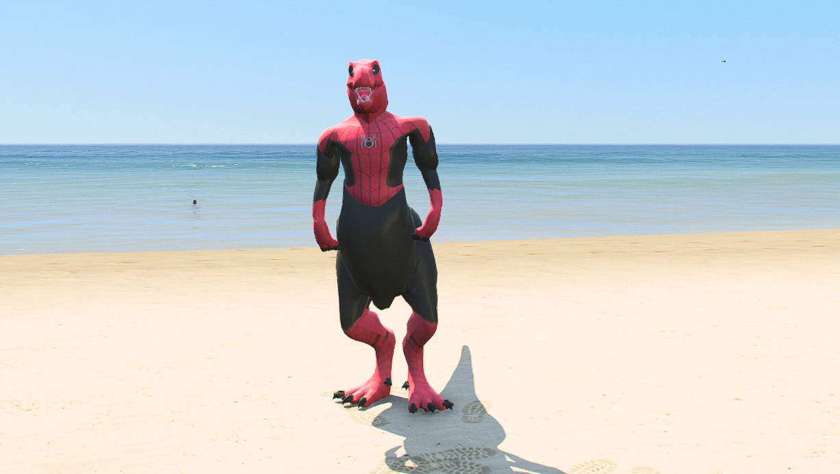 GTA 5 Mods Dinosaur Spiderman