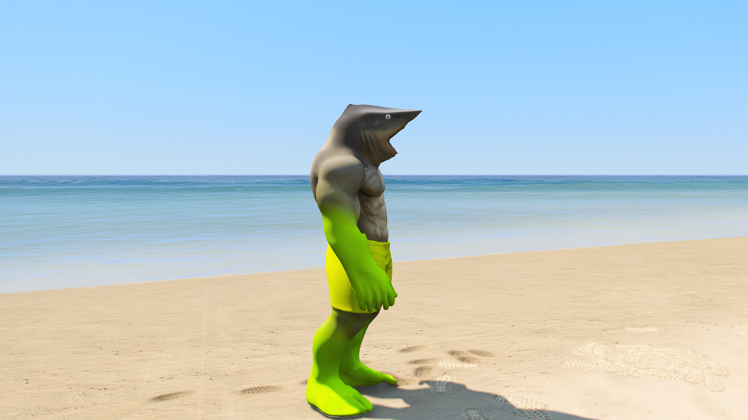 GTA 5 Mods Green Megalodon Shark Addon+FiveM