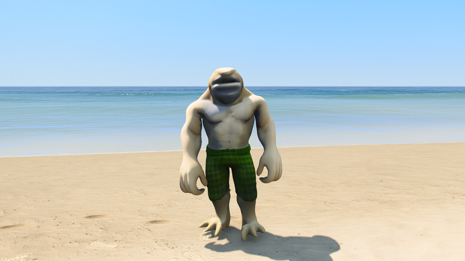 GTA 5 Mods Human Megalodon Shark Addon+FiveM