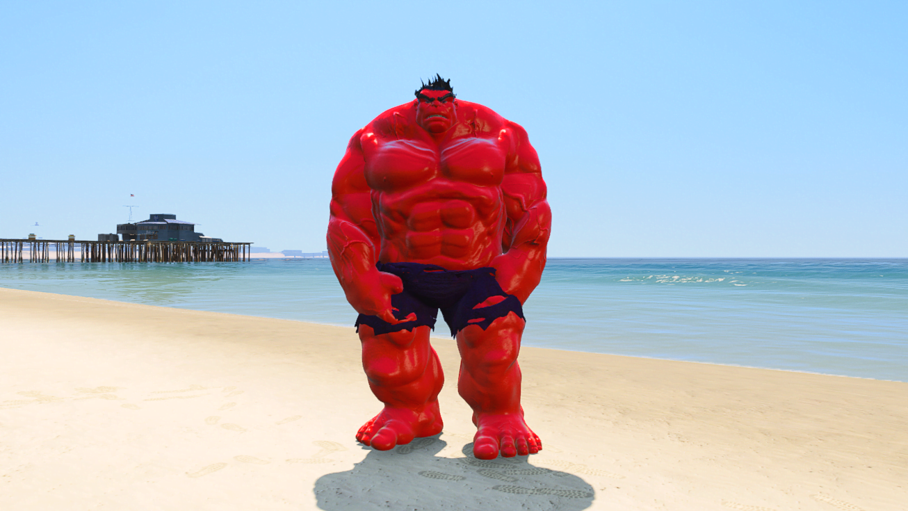 GTA 5 Mods Muscular Red Hulk