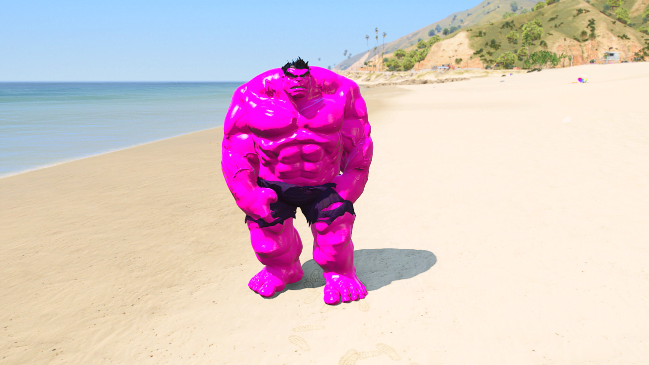 GTA 5 Mods Muscular Pink Hulk