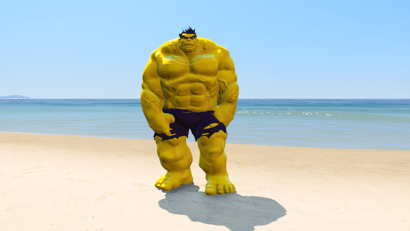 GTA 5 Mods Muscular Yellow Hulk