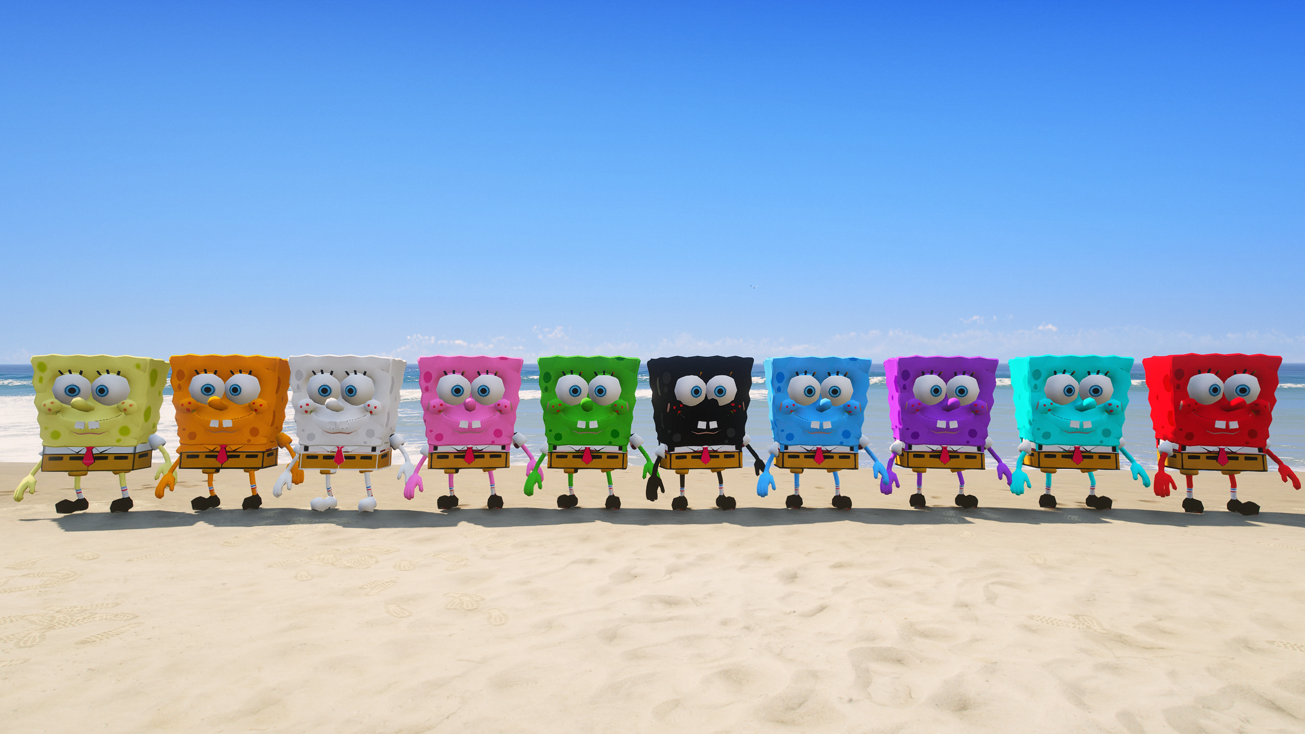 GTA 5 Mods Spongebob Multi Colors Addon Ped