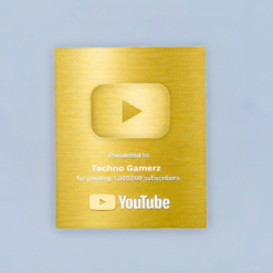 Buy Gold Play Button props for your YouTube channel's name
