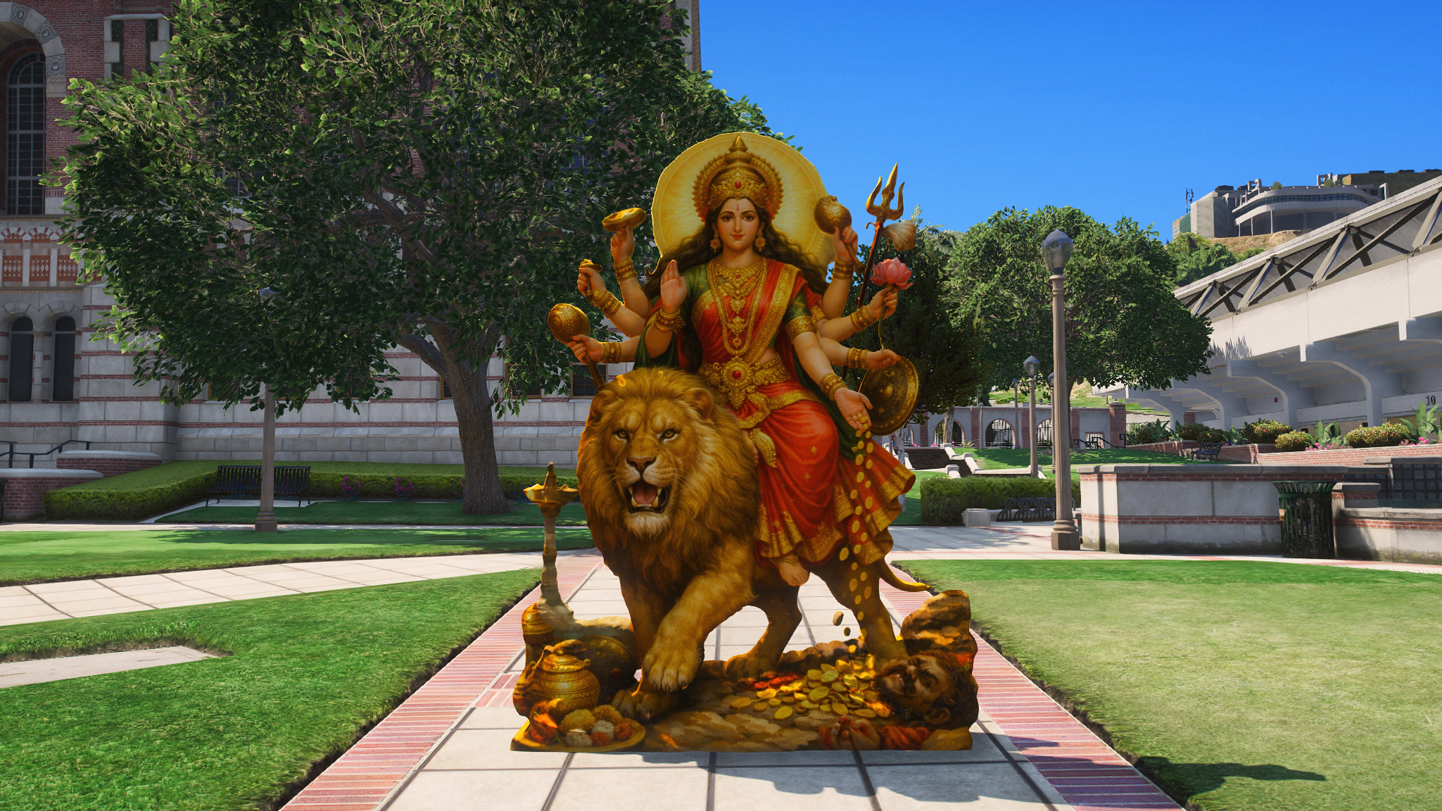 GTA 5 Mods Durga Maa Murti Props for Durga Puja Festival Event (FiveM Ready)