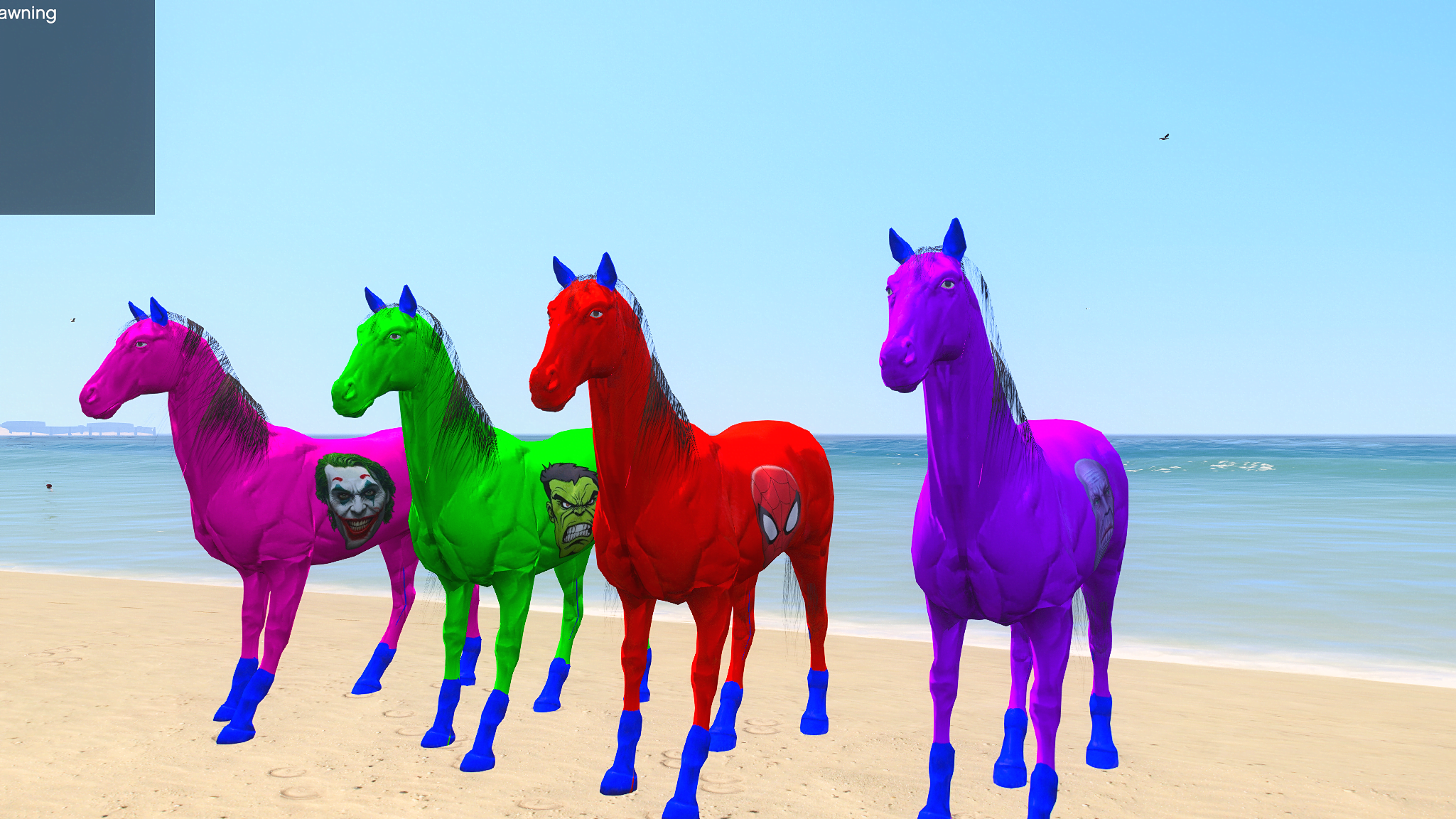 GTA 5 Mods Multi Colour Superhero Horse