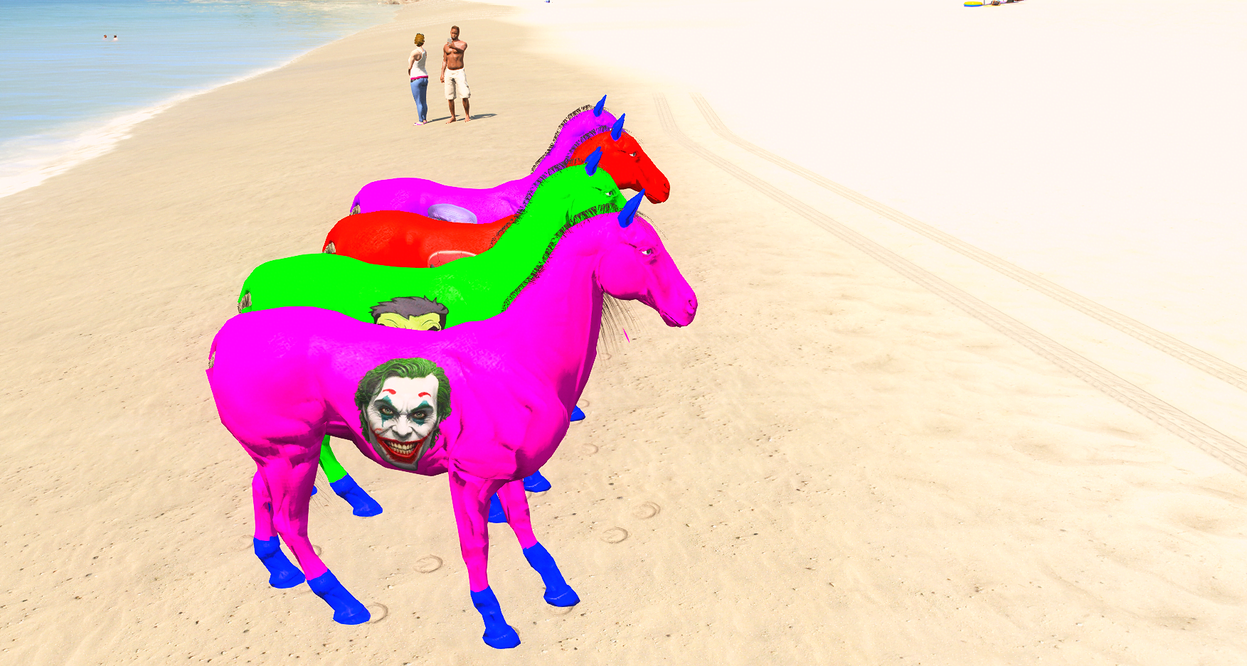 GTA 5 Mods Multi Colour Superhero Horse